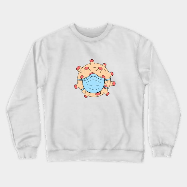 Covid virus with face mask Crewneck Sweatshirt by DarkoRikalo86